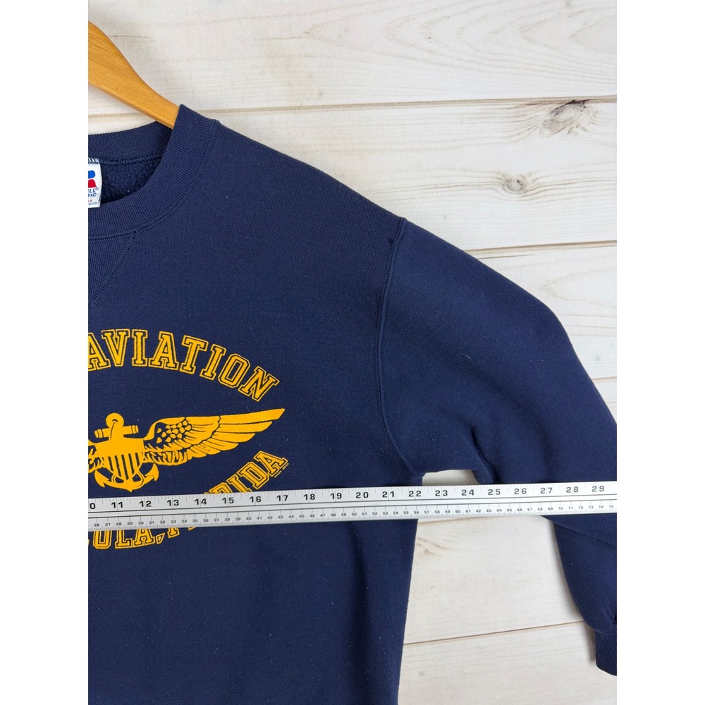 VTG Russell Athletic Sweatshirt Large Blue Naval Aviation Pensacola Florida - Picture 5 of 8